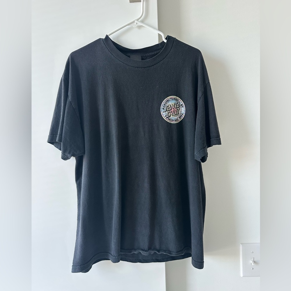 Vintage Graphic Tee Santa Cruz Skateboards Black Short Sleeve